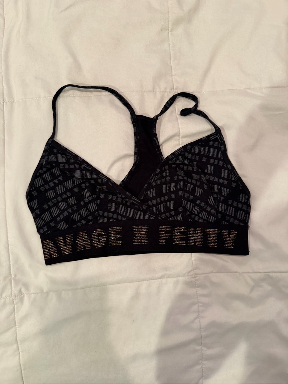 Savage X Fenty Black Patterned Racerback Bralette
